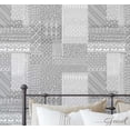 thumbnail image 1 of S4Sassy Patchwork Stitch Print Wallpaper - Asian Style Wall Covering, 25" x 240" Self-Adhesive Vinyl Wallpaper, Decorative Walls Wrap, Easy DIY Wall Covering For Bedroom, Living Spaces - Grey, 1 of 8