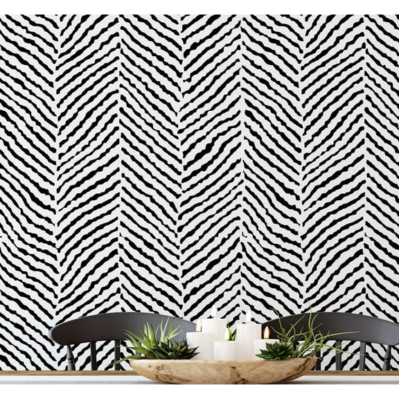S4Sassy Peel & Stick Textured Vinyl Wallpaper, Animal Vibes Print Contact Paper Waterproof - Black, 25"x60", Removable Modern Wall Covering for Home Decor in Bedrooms & Living Areas, Renter Spaces