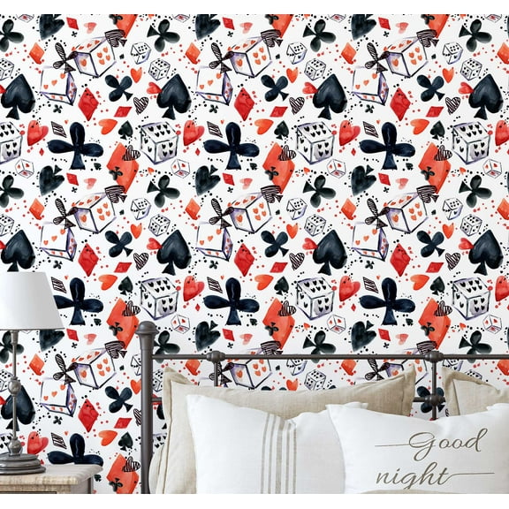 S4Sassy Peel & Stick Textured Vinyl Wallpaper, Urban Chic Cards Print Contact Paper Waterproof- White, 25"X 60", Removable Modern Wall Covering For Home Decor In Bedrooms & Living Areass