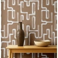 thumbnail image 1 of S4Sassy Peel & Stick Textured Vinyl Wallpaper, Urban Chic Geometric Maze Print Contact Paper Waterproof - Brown, 25"x360", Removable Modern Wall Covering for Home Decor in Bedrooms & Living Areas, 1 of 9
