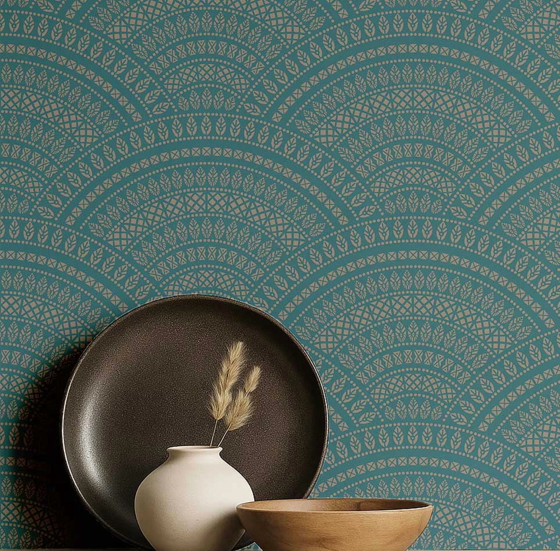 Photo inspiration: Gallery Detail: S4Sassy Peel Stick Textured Vinyl Wallpaper Urban Chic Mandala Arch