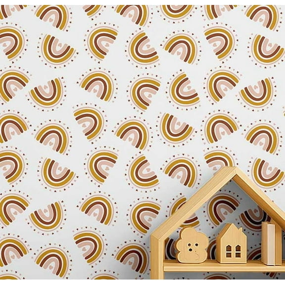 S4Sassy Peel & Stick Vinyl Wallpaper, Abstract Ring Pattern Wallpaper Contact Paper Waterproof - White, 25"x120" ,Textured Removable Walls Covering for Kids Room, Baby Room, Playroom