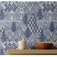thumbnail image 1 of S4Sassy Peel & Stick Vinyl Wallpaper, Arabesque Pattern Wallpaper Contact Paper Waterproof - Blue, 25"x360" ,Textured Removable Wall Covering for Home Decor in Living Areas, Renter Spaces, Cabinets, 1 of 8
