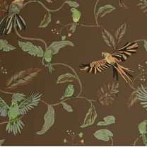 S4Sassy Peel & Stick Vinyl Wallpaper, Chic Exotic Bird Wallpaper Contact Paper Waterproof - Brown, 25"x120" ,Removable Wall Covering for Home Decor in Bedrooms, Renter Spaces, Cabinet