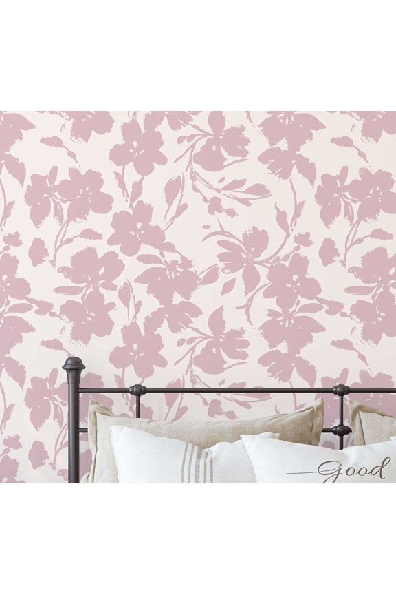 Peel & Stick Vinyl Wallpaper, Chic Floral Print Wallpaper Contact Paper Waterproof- Pink, 25"x60", Finish, Removable Wall Covering for Home Decor in Bedrooms, Renter Spaces, Cabinets