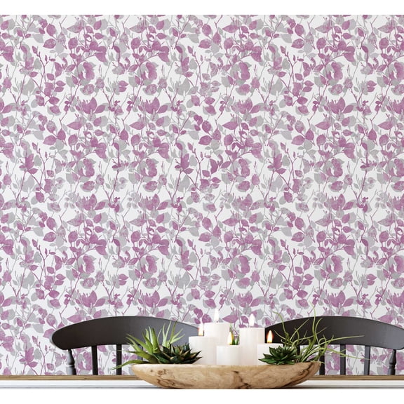 S4Sassy Peel & Stick Vinyl Wallpaper, Chic Floral Wallpaper Contact Paper Waterproof - Pink, 25"x240", Removable Wall Covering for Bedrooms & Living Areas, Renter Spaces, Cabinets