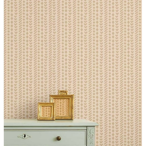 S4Sassy Peel & Stick Vinyl Wallpaper, Chic Geometric Stripe Print Wallpaper Contact Paper Waterproof - Taupe, 25"x120" ,Removable Wall Covering for Kids room wall decor, Baby Room