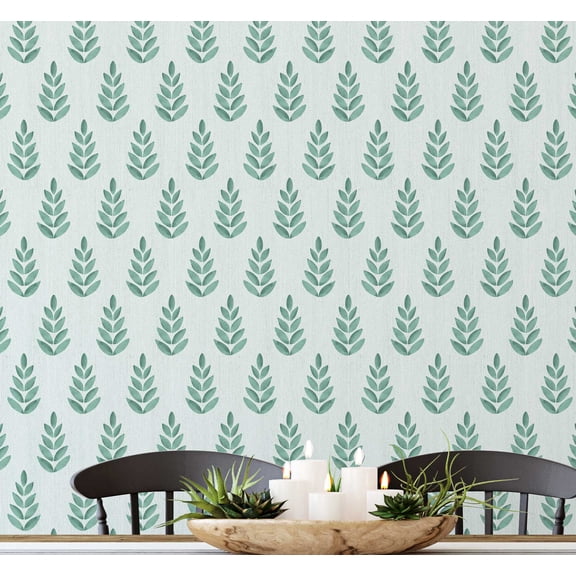 S4Sassy Peel & Stick Vinyl Wallpaper, Chic Mini Leaf Wallpaper Contact Paper Waterproof - Green, 25"x60", Removable Wall Covering for Bedrooms & Living Areas, Renter Spaces, Cabinets