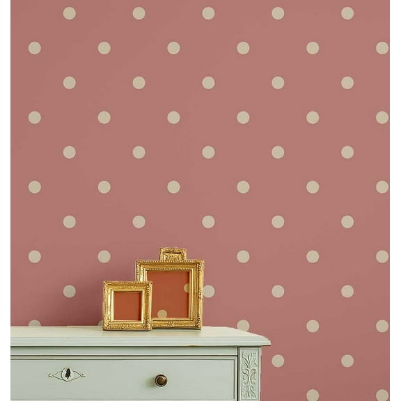 S4Sassy Peel & Stick Vinyl Wallpaper, Chic Polka Dot Print Wallpaper Contact Paper Waterproof - Brown, 25"x120" ,Removable Wall Covering for Kids room wall decor, Baby Room, Playroom
