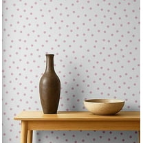 S4Sassy Peel & Stick Vinyl Wallpaper, Chic Polka Dot Print Wallpaper Contact Paper Waterproof - White, 25"x120" ,Removable Wall Covering for Kids room wall decor, Baby Room, Playroom