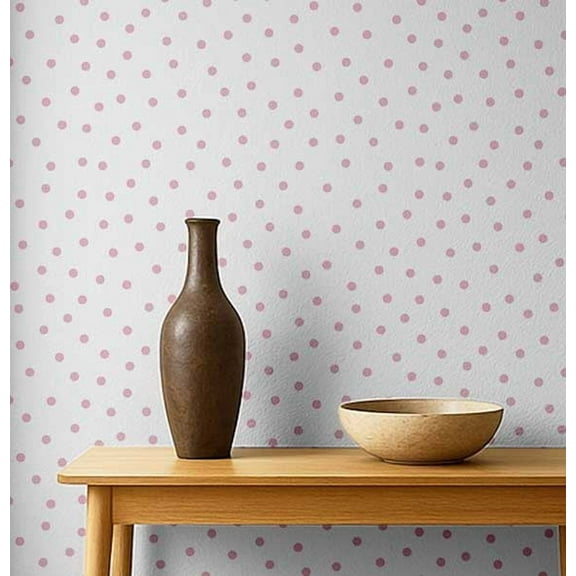 S4Sassy Peel & Stick Vinyl Wallpaper, Chic Polka Dot Print Wallpaper Contact Paper Waterproof - White, 25"x120" ,Removable Wall Covering for Kids room wall decor, Baby Room, Playroom