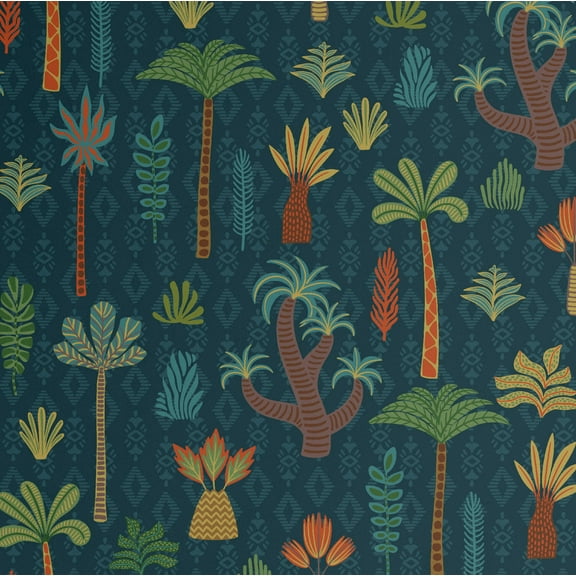 S4Sassy Peel & Stick Vinyl Wallpaper, Chic Tropical Jungle Palm Wallpaper Contact Paper Waterproof - Blue, 25"x60", Removable Wall Covering for Home Decor in Bedrooms, Renter Spaces