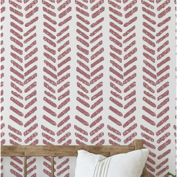 S4Sassy Peel & Stick Vinyl Wallpaper, Distressed Geometric Print Contact Paper Waterproof - Pink, 25"x120", Removable Modern Wall Covering for Home Decor in Bedrooms & Living Areas, Renter Spaces