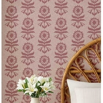 S4Sassy Peel & Stick Vinyl Wallpaper, Flower Block Wall Paper Contact Paper Waterproof- Brown, 25"X 60", Removable Asian Style Covering For Home Decor In Bedrooms & Living Areas, Renter Space