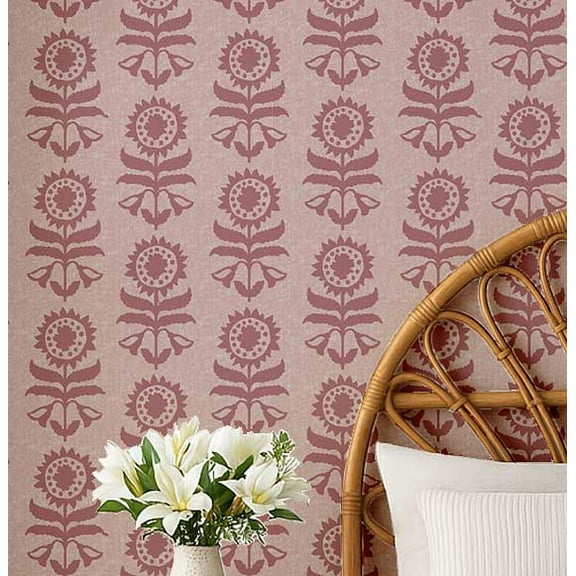 S4Sassy Peel & Stick Vinyl Wallpaper, Flower Block Wall Paper Contact Paper Waterproof- Brown, 25"X 60", Removable Asian Style Covering For Home Decor In Bedrooms & Living Areas, Renter Space