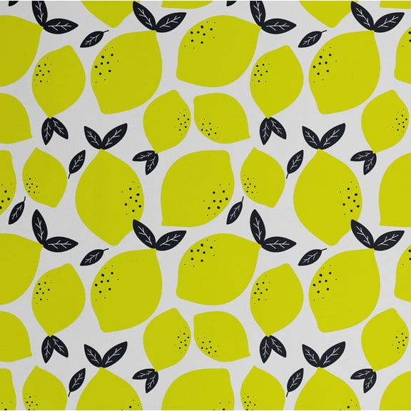 S4Sassy Peel & Stick Vinyl Wallpaper, Lemon Print Wallpaper Contact Paper Waterproof - Yellow, 25"X 120", Removable Walls Covering For Kids Room Wall Decor, Baby Room, Playroom