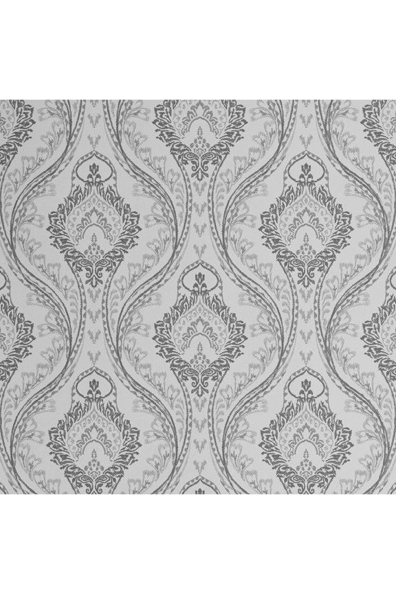 Peel & Stick Vinyl Wallpaper, Royal Motif Print Wallpaper Contact Paper Waterproof - Gray, 25"X 60", Removable Wall Covering For Home Decor In Living Areas, Renter Spaces, Cabinets