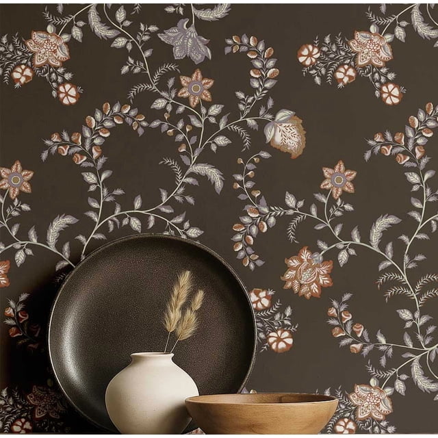 S4Sassy Peel & Stick Vinyl Wallpaper, Rustic Floral Vine Print ...
