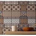 thumbnail image 1 of S4Sassy Peel & Stick Vinyl Wallpaper, Tile Squares Patchwork Wallpaper Contact Paper Waterproof- Brown, 25"x240" ,Textured Removable Wall Covering for Home Decor in Living Areas, Renter Space, 1 of 8