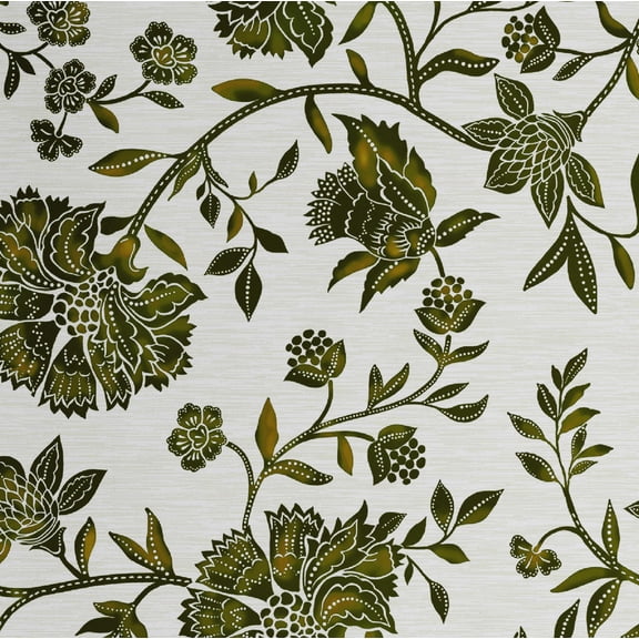 S4Sassy Peel & Stick Vinyl Wallpaper, Traditional Botanical Wallpaper Contact Paper Waterproof - Green, 25"X 60", Removable Wall Covering For Home Decor In Bedrooms, Renter Spaces, Cabinets