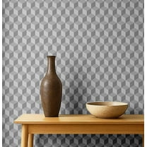 S4Sassy Peel & Stick Vinyl Wallpaper, Urban Chic 3D Cube Print Contact Paper Waterproof- Gray, 25"x120", Removable Modern Wall Covering for Home Decor in Bedrooms & Living Areas, Renter Space