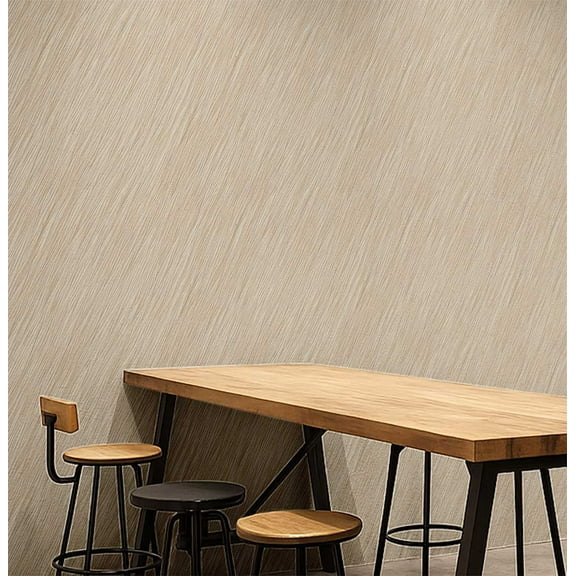 S4Sassy Peel And Stick Wall Covering, Diagonal Texture Print Walls Wrap - Instant Wall Makeover For Commercial Interiors, Offices, Reception Areas- Self Adhesive Vinyl Wallpaper - Beige, 25"X120"