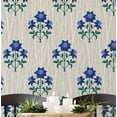 thumbnail image 1 of S4Sassy Peel And Stick Wall Covering, Floral Print Removable Wall Wrap - Blue Mural For Vintage Farmhouse Decor, Bathroom, Laundry Room - Self-Adhesive Removable Wallpaper Vinyl (25"X 120"), 1 of 9