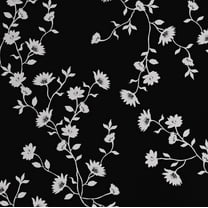 S4Sassy Peel and Stick Wall Covering, Flower Vine Print Removable Walls Wrap -Black Instant Makeover Wall Mural for Bathroom, Closet Interior- Self-Adhesive Wallpaper Vinyl -25"x60" inch