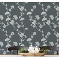 thumbnail image 1 of S4Sassy Peel and Stick Wall Covering, Ginkgo Vine Wallpaper Removable Wallwrap - Gray Instant Wall Mural for Bedroom, Bathroom, Laundry Room, Closet Interior (25"x240" inch), 1 of 9