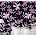 thumbnail image 1 of S4Sassy Peel and Stick Wall Covering, Golden Petals Wallpaper Removable Wallwrap - Purple Instant Wall Mural for Bedroom, Bathroom, Laundry Room, Closet Interior (25"x60" inch), 1 of 7