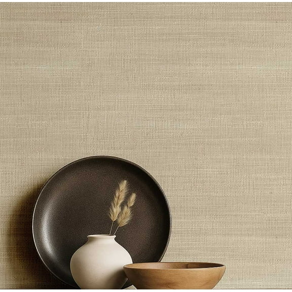 S4Sassy Peel And Stick Wall Covering, Linen Texture Print Walls Wrap - Instant Wall Makeover For Commercial Interiors, Offices, Reception Areas- Self Adhesive Vinyl Wallpaper - Beige, 25"X60"