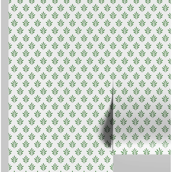 S4Sassy Peel and Stick Wall Covering, Miniature Floral Sprig Print Removable Vinyl Wallwrap- Modern Wall Mural, White Instant Walls Makeover Wallpaper for Bedroom, Bathroom, Laundry Room- 25"x360"