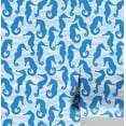 thumbnail image 1 of S4Sassy Peel and Stick Wall Covering, Monochrome Seahorse Waves Removable Wall Wrap - Blue Instant Walls Makeover Mural for Bathroom, Laundry Room, Closet - Self-Adhesive Wallpaper Vinyl -25"x360", 1 of 8