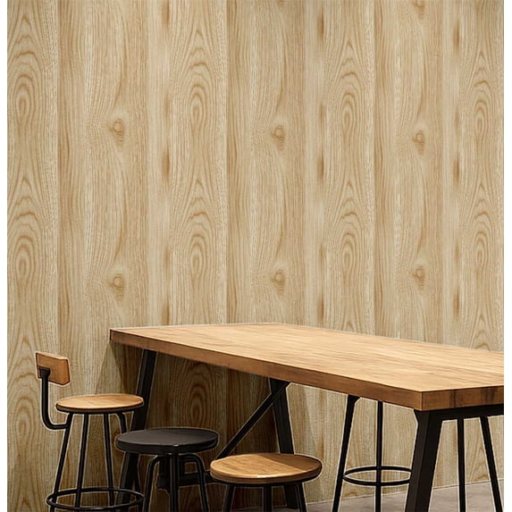S4Sassy Peel And Stick Wall Covering, Natural Oak Texture Print Walls Wrap - Instant Wall Makeover For Commercial Interiors, Offices, Reception Areas- Self Adhesive Vinyl Wallpaper - Beige, 25"X240"