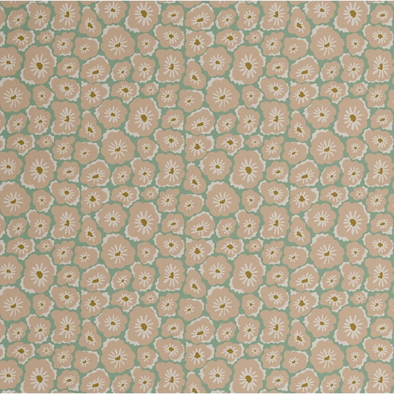 S4Sassy Peel and Stick Wall Covering, Urban Chic Retro Floral Print Removable Vinyl - Modern Walls Mural, Beige Instant Wall Makeover Wallpaper for Bedroom, Bathroom, Closet Interior -25"x60"