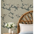 thumbnail image 1 of S4Sassy Peel and Stick Walls Covering, Floral Tree Canopy Print - Asian Style Wall Mural, Walls Makeover for Bathroom, Laundry Room, Closet Interior - Self-Adhesive Wallpaper Vinyl - Beige, 25"x120", 1 of 7