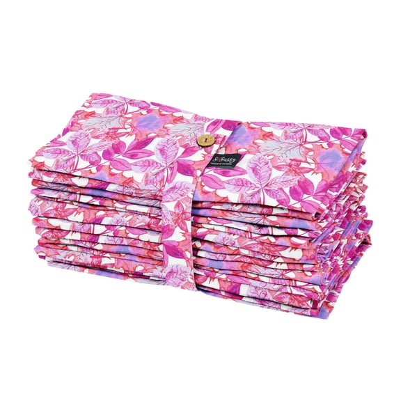 S4Sassy Pink Autumn Leaves Tea Napkins Dinner Napkins Printed Holiday Tablecloth Kitchen Napkins