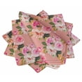 thumbnail image 1 of S4Sassy Pink Stripe & Ranunculus Floral Re-Usable Napkin Dinning Set Wedding Party Table Linen 18 x 18"(Pack of 6), 1 of 7