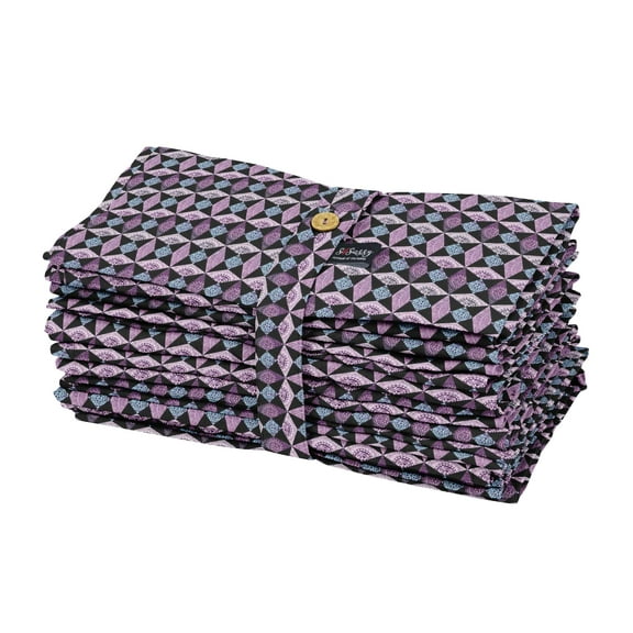 S4Sassy Purple Diamond & Triangle Geometric Tea Napkins Dinner Napkins Printed Holiday Tablecloth Kitchen Napkins