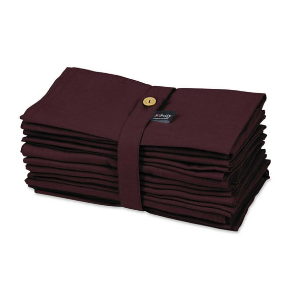 S4Sassy Red Solid Home Decor Solid Dinning Tableware Fabric Cocktail Napkin 12 Pcs Set