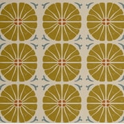 S4Sassy Retro Floral Circle Wallpaper - Mustard Wall Covering, 25" x 120" Self-Adhesive Vinyl Walls Paper, Wallwrap, Easy DIY Wall Covering For Boho aesthetic wall decor, Living Room