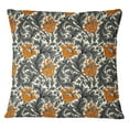 thumbnail image 1 of S4Sassy Rust Orange 2 Pcs Floral Print Home Decor Cotton Poplin Square Cushion Cover-22 x 22 Inches, 1 of 3