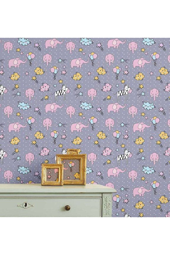 Safari Animal Print Wallpaper- Gray Wall Covering,25"x 60" Self-Adhesive Textured Vinyl Wall Paper, Wallwrap, Easy DIY Walls Covering for Kids Bedroom, Kid's room decor, Playroom wallpaper