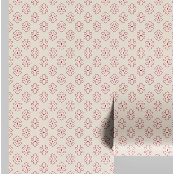 S4Sassy Self Adhesive Wallpaper, Beige Geometric Motif Wallpaper, Removable DIY Vinyl Wall Covering, Peel and Stick Contact Paper for Entryway Accent Wall, Easy Home Decor Solution (25"x120")
