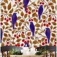 thumbnail image 1 of S4Sassy Self Adhesive Wallpaper, Bird & Cherry Wallpaper, Brown Removable Diy Vinyl Wall Covering, Peel And Stick Contact Paper For Entryway Accent Wall, Easy Home Decor Solution (25"X 120"), 1 of 9