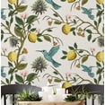thumbnail image 1 of S4Sassy Self Adhesive Wallpaper, Hummingbird & Lemon Tree Wallpaper, Blue Removable Diy Vinyl Wall Covering, Textured Peel And Stick Contact Paper For Entryway Accent Wall, Easy Home Decor (25"X 60"), 1 of 8