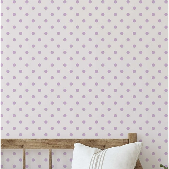 S4Sassy Self Adhesive Wallpaper, White Polka Dot Wallpaper, Removable DIY Vinyl Wall Covering, Peel and Stick Contact Paper for Entryway Accent Wall, Easy Home Decor Solution (25"x120")