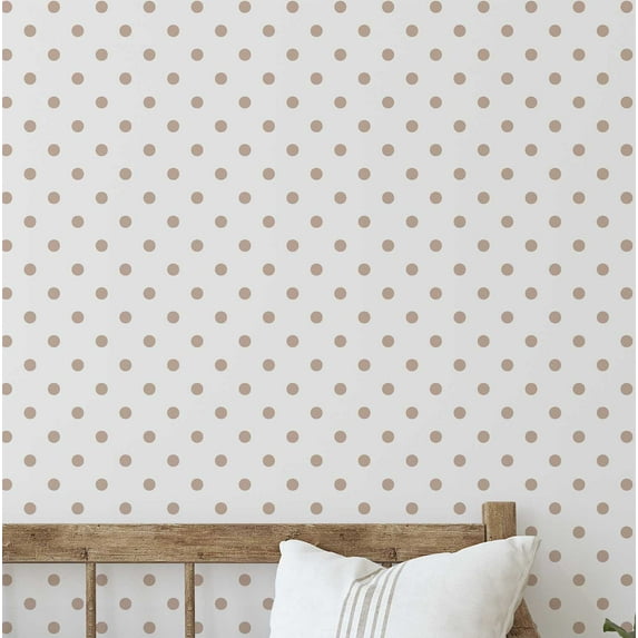 S4Sassy Self Adhesive Wallpaper, White Polka Dot Wallpaper, Removable DIY Vinyl Wall Covering, Textured Peel and Stick Contact Paper for Entryway Accent Wall, Easy Home Decor Solution (25"x360")