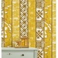 thumbnail image 1 of S4Sassy Self-Stick Decorative Boho Wallpaper, Circular Stripes Wall Paper, Plain Vinyl Waterproof Contact Paper, Yellow, 25"X240" Removable Renter Friendly Wall Covering For Bedroom, Dining Room, 1 of 9