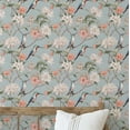 thumbnail image 1 of S4Sassy Self-Stick Decorative Wallpaper, Bird & Blossom Wall Paper, Plain Vinyl Waterproof Contact Paper, Blue, 25"X120" Removable Renter Friendly Wall Covering For Bedroom, Dining Room, 1 of 9